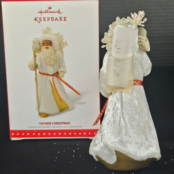 Hallmark Keepsake Father Christmas White And Gold Owl. Number 12 In Series - Picture 5 of 10